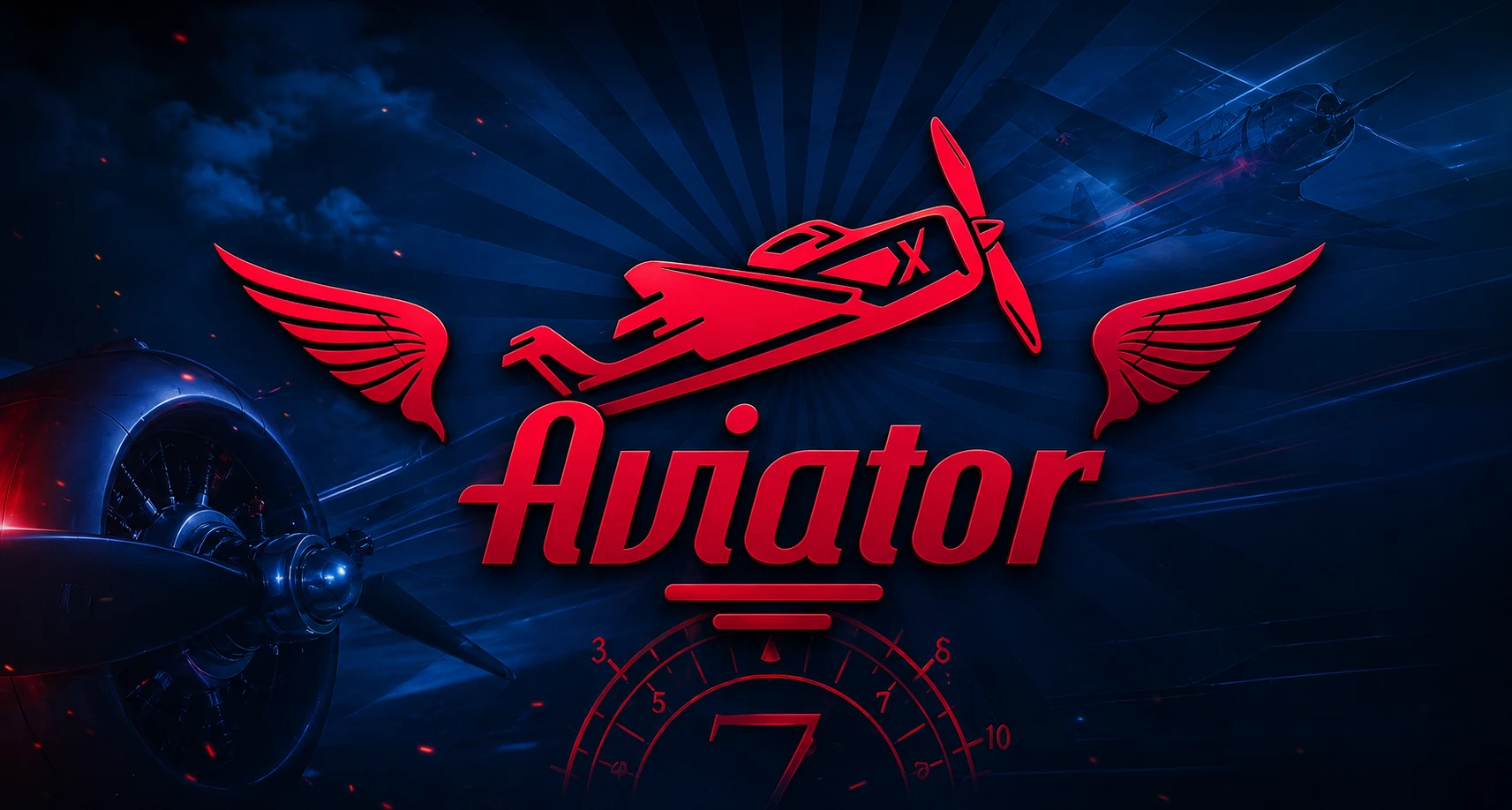 Aviator wide logo wings banner